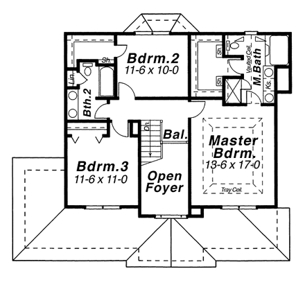 House Plan 80175 Second Level Plan