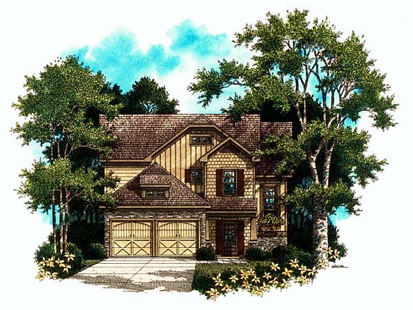 Craftsman Plan with 1904 Sq. Ft., 3 Bedrooms, 2 Bathrooms, 2 Car Garage Elevation