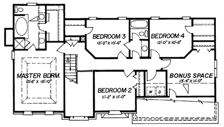 House Plan 80189 Second Level Plan