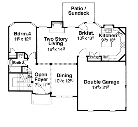 House Plan 80195 First Level Plan