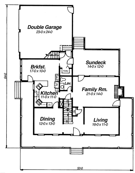 House Plan 80202 First Level Plan