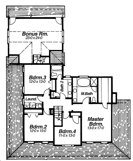 House Plan 80202 Second Level Plan