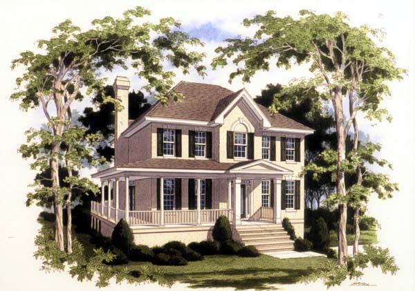 European Plan with 2560 Sq. Ft., 4 Bedrooms, 3 Bathrooms, 2 Car Garage Elevation