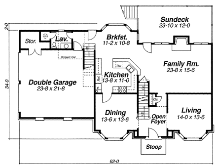 House Plan 80206 First Level Plan