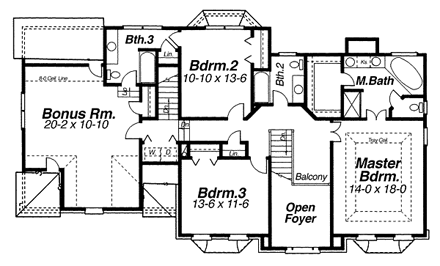 House Plan 80206 Second Level Plan