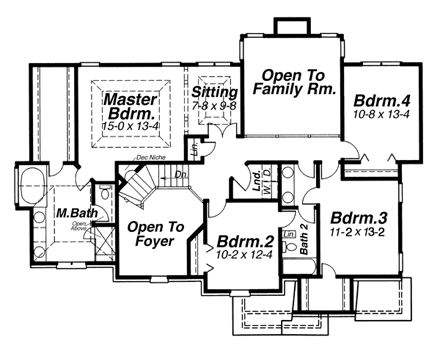 House Plan 80213 Second Level Plan