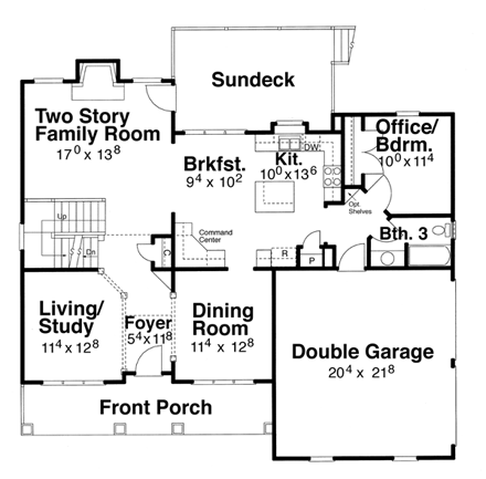 House Plan 80215 First Level Plan