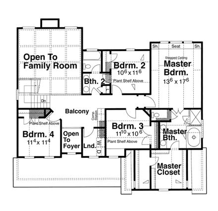 House Plan 80215 Second Level Plan