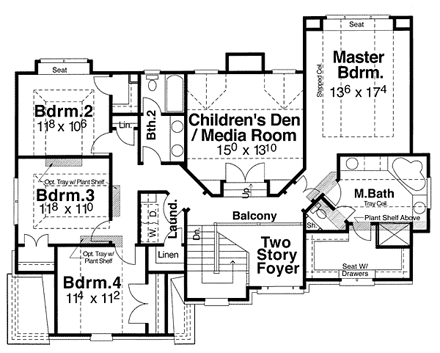 House Plan 80222 Second Level Plan