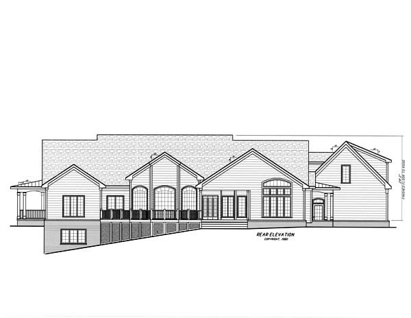 Farmhouse Plan with 2911 Sq. Ft., 4 Bedrooms, 4 Bathrooms, 2 Car Garage Picture 2
