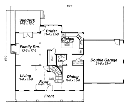 House Plan 80225 First Level Plan