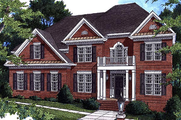 Colonial Plan with 3140 Sq. Ft., 5 Bedrooms, 4 Bathrooms, 2 Car Garage Elevation