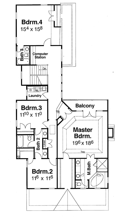 House Plan 80235 Second Level Plan