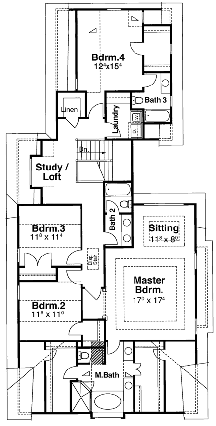 House Plan 80236 Second Level Plan