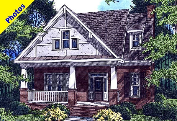 Cottage Plan with 3223 Sq. Ft., 4 Bedrooms, 4 Bathrooms, 2 Car Garage Elevation