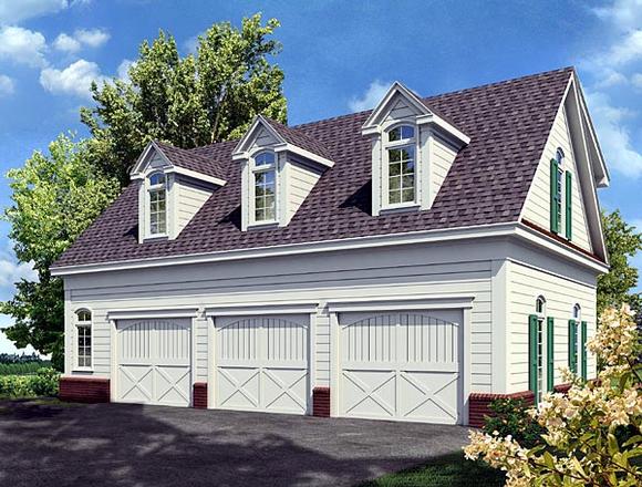 Garage Plan 80250 - 3 Car Garage Apartment Elevation