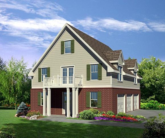 Garage Plan 80251 - 3 Car Garage Apartment Elevation