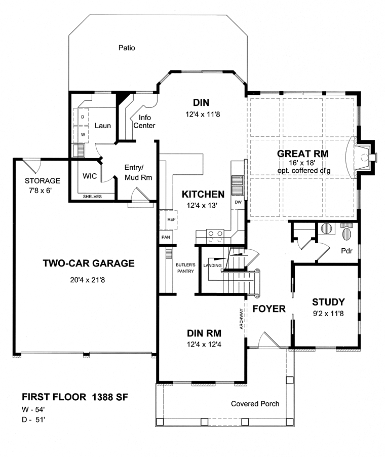 Colonial Traditional Level One of Plan 80300