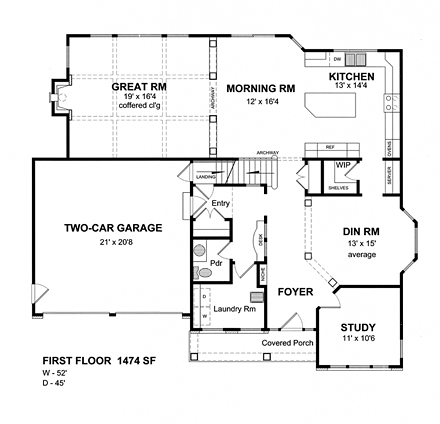 House Plan 80304 First Level Plan