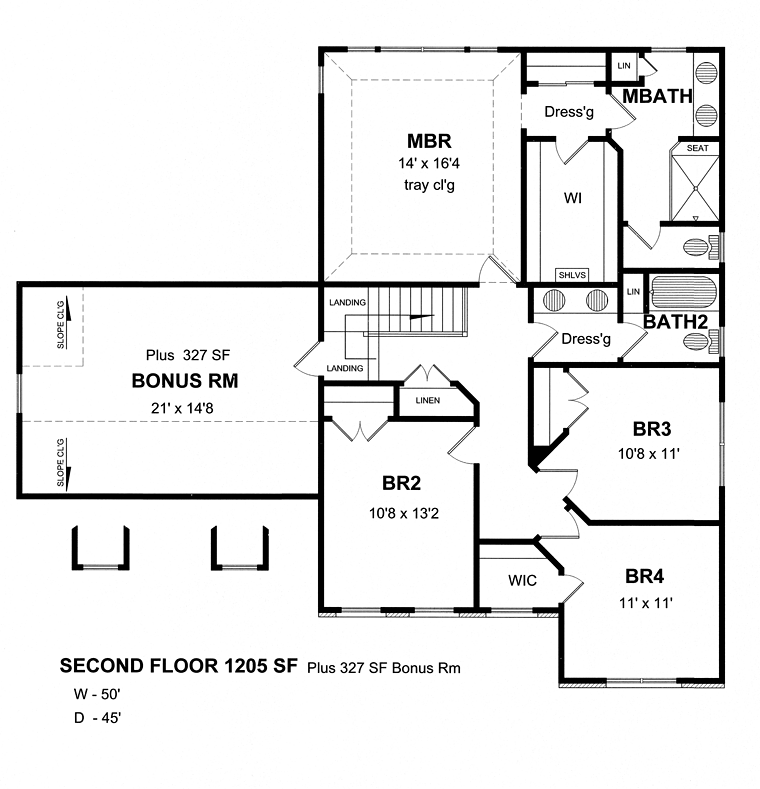 Colonial Traditional Level Two of Plan 80304