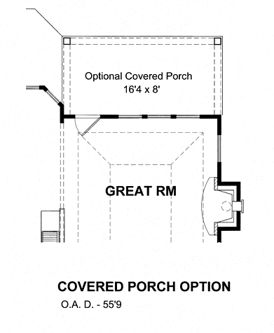 Cottage Craftsman Alternate Level One of Plan 80305