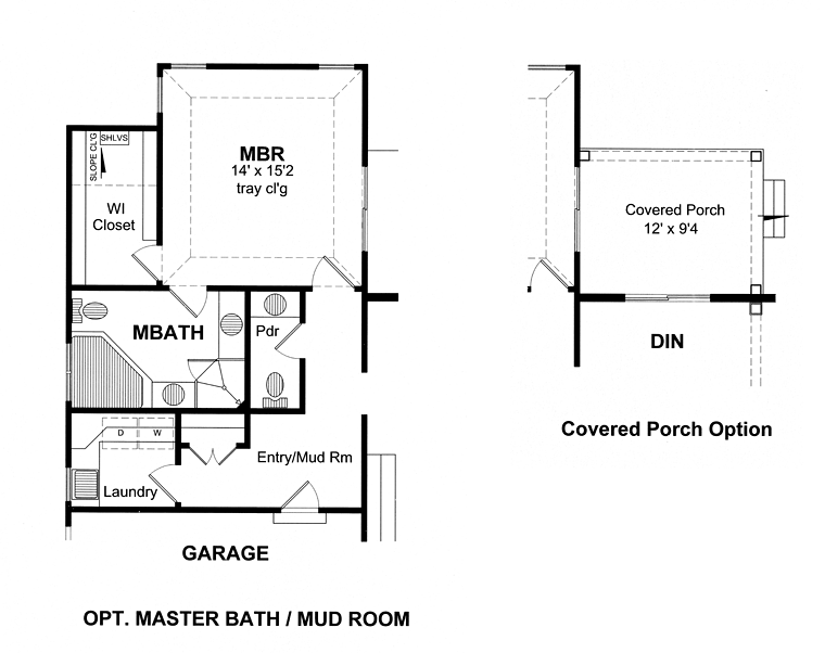 Cottage Craftsman Alternate Level One of Plan 80306