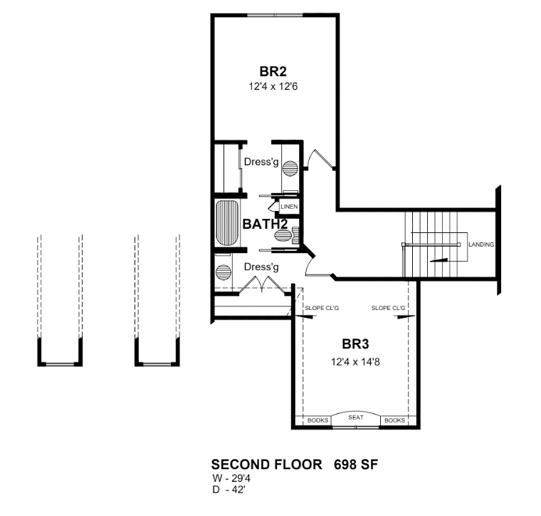 Cottage Craftsman Level Two of Plan 80306