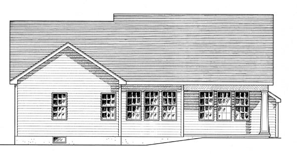 Cottage Country Craftsman Rear Elevation of Plan 80307