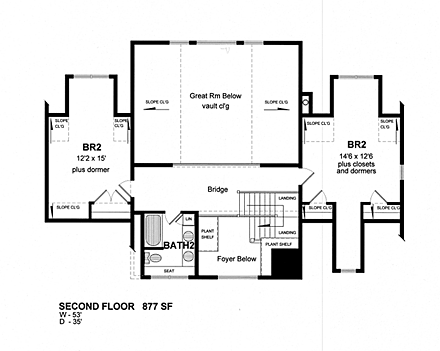 House Plan 80314 Second Level Plan