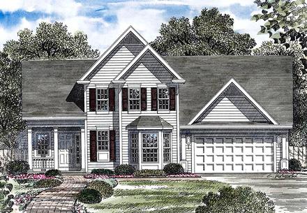 Colonial Traditional Elevation of Plan 80316