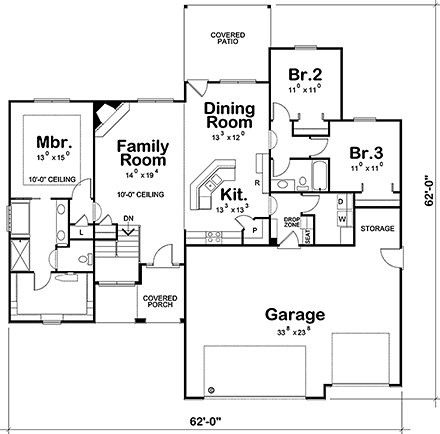 House Plan 80401 First Level Plan