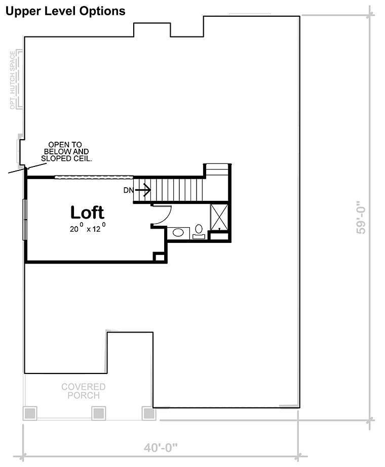 Cottage Country Craftsman Alternate Level Two of Plan 80404