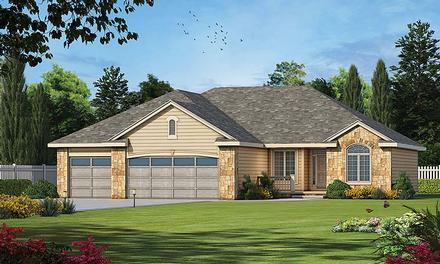 Ranch Traditional Elevation of Plan 80409