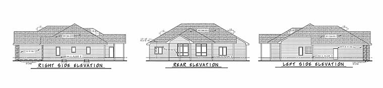 Ranch Traditional Rear Elevation of Plan 80409