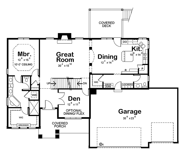 Contemporary Tuscan Level One of Plan 80411