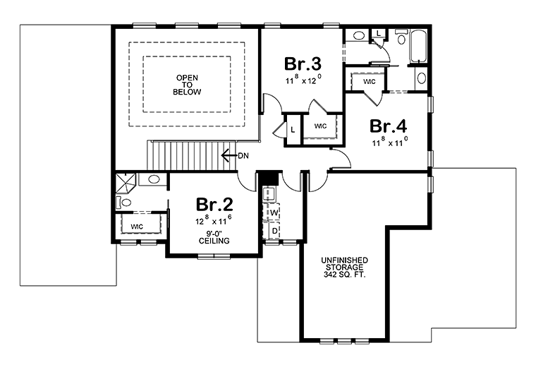 Contemporary Tuscan Level Two of Plan 80411