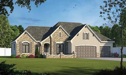 French Country Traditional Elevation of Plan 80414