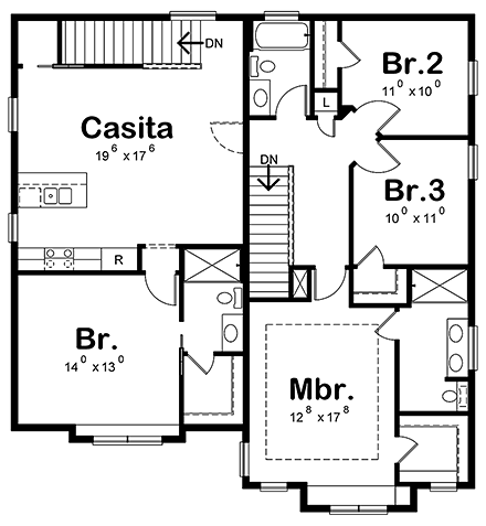 House Plan 80417 Second Level Plan