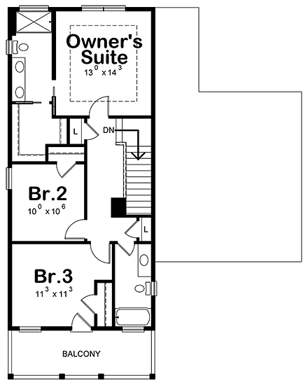 House Plan 80421 Second Level Plan