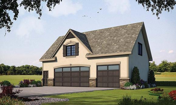 Garage-Living Plan 80427 Elevation