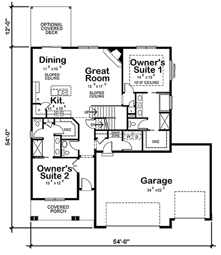 House Plan 80432 First Level Plan