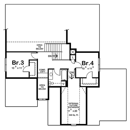 House Plan 80432 Second Level Plan