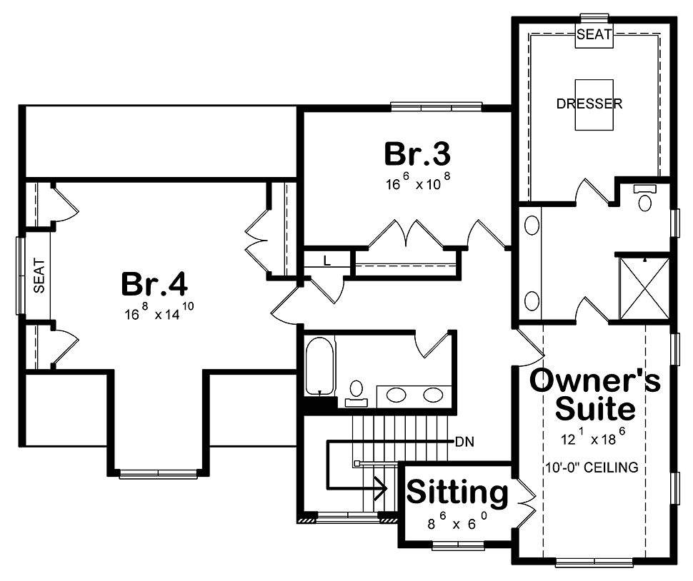 Farmhouse Traditional Level Two of Plan 80433