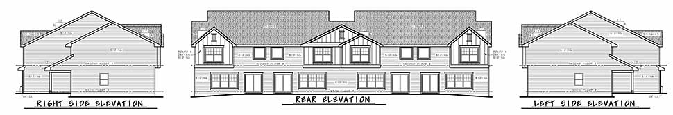 Traditional Rear Elevation of Plan 80446
