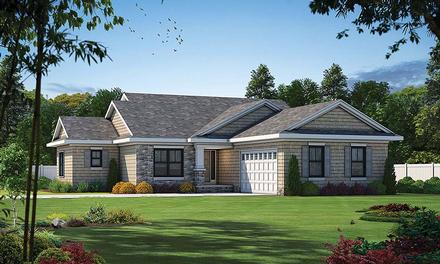 Cottage Country Ranch Traditional Elevation of Plan 80451