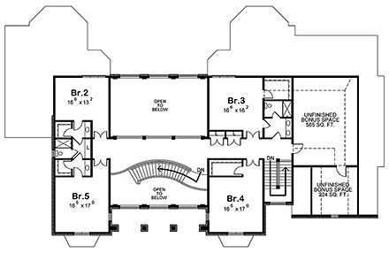 House Plan 80453 Second Level Plan