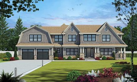 Country Craftsman Farmhouse Elevation of Plan 80455