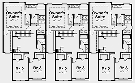 Multi-Family Plan 80460 Second Level Plan