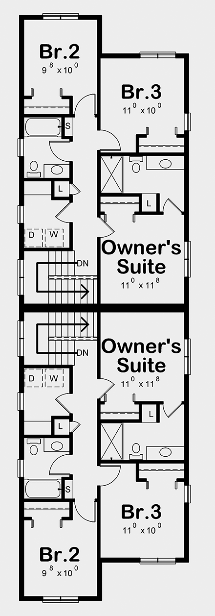 Multi-Family Plan 80461 Second Level Plan