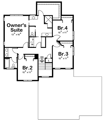 House Plan 80469 Second Level Plan